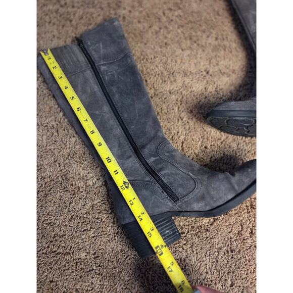 Born fannar suede leather knee high heeled boot riding boots grey 7 - Picture 9 of 9